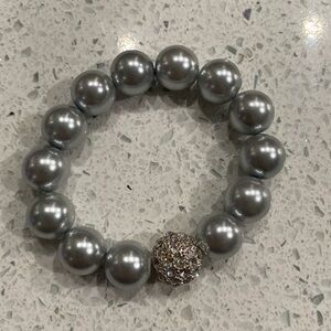Silver beads with rhinestones